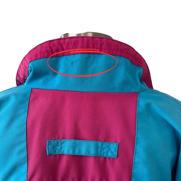 Vintage color block jacket pink blue white piping snap closure small - Picture 11 of 16